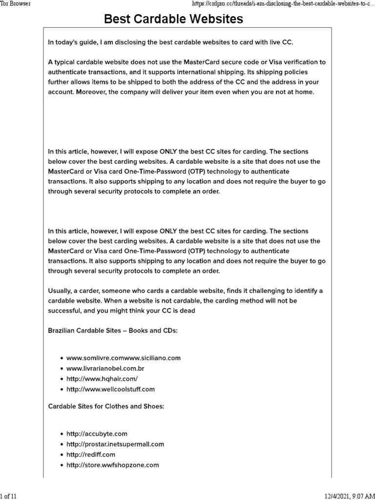 Best Cardable sitese PDF