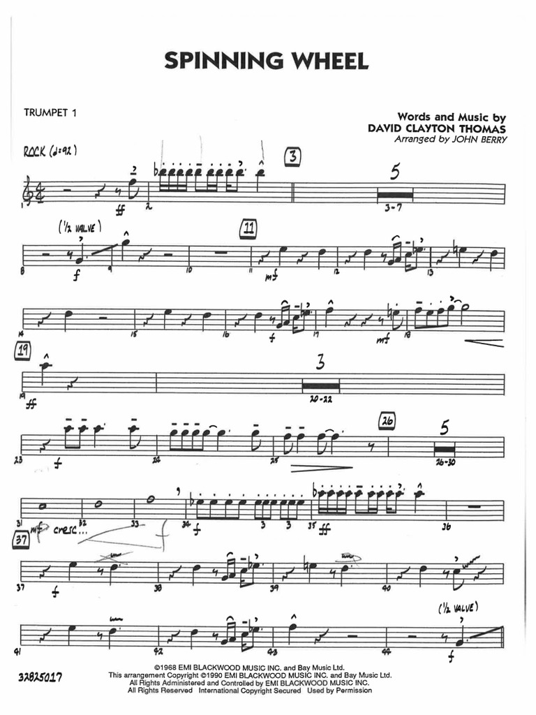 Spinning Wheel Lead Trumpet PDF