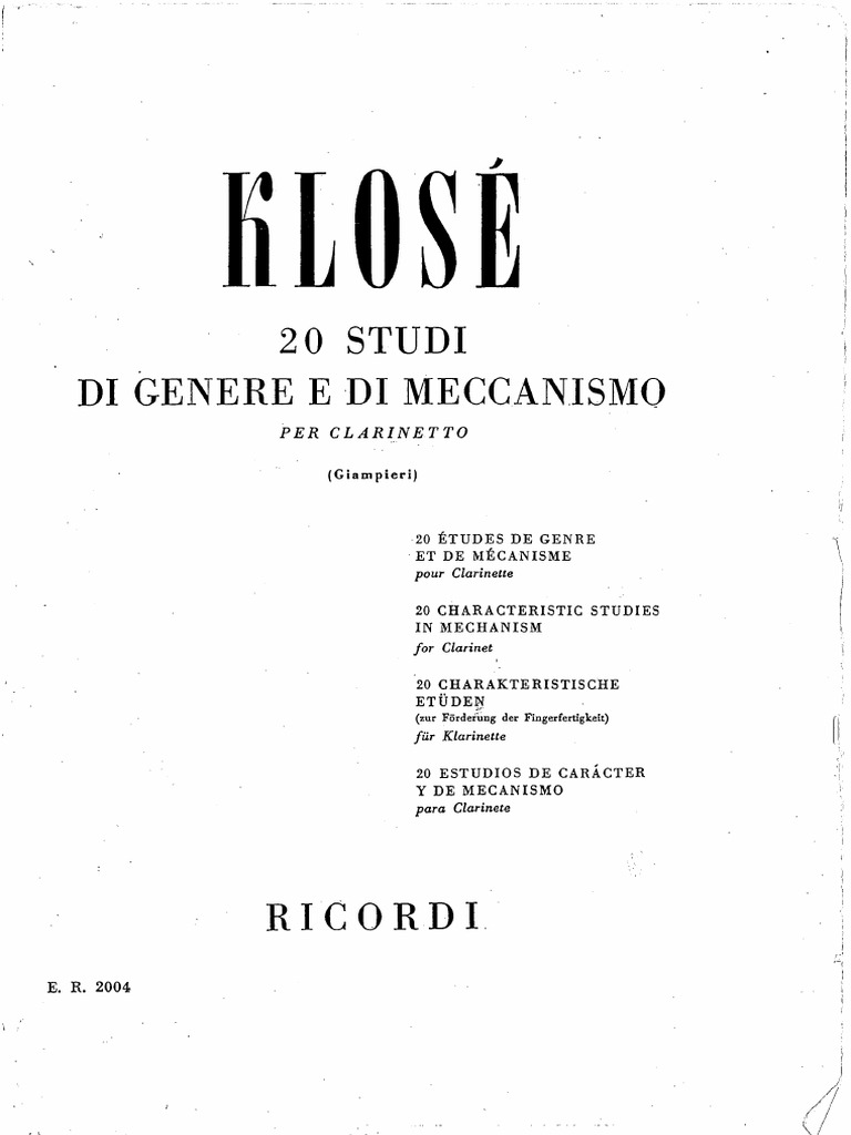 Klose Etudes PDF