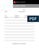 Business Expenses Template PDF