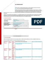 Checklist Course Descriptions Mathematics: 1. General Information