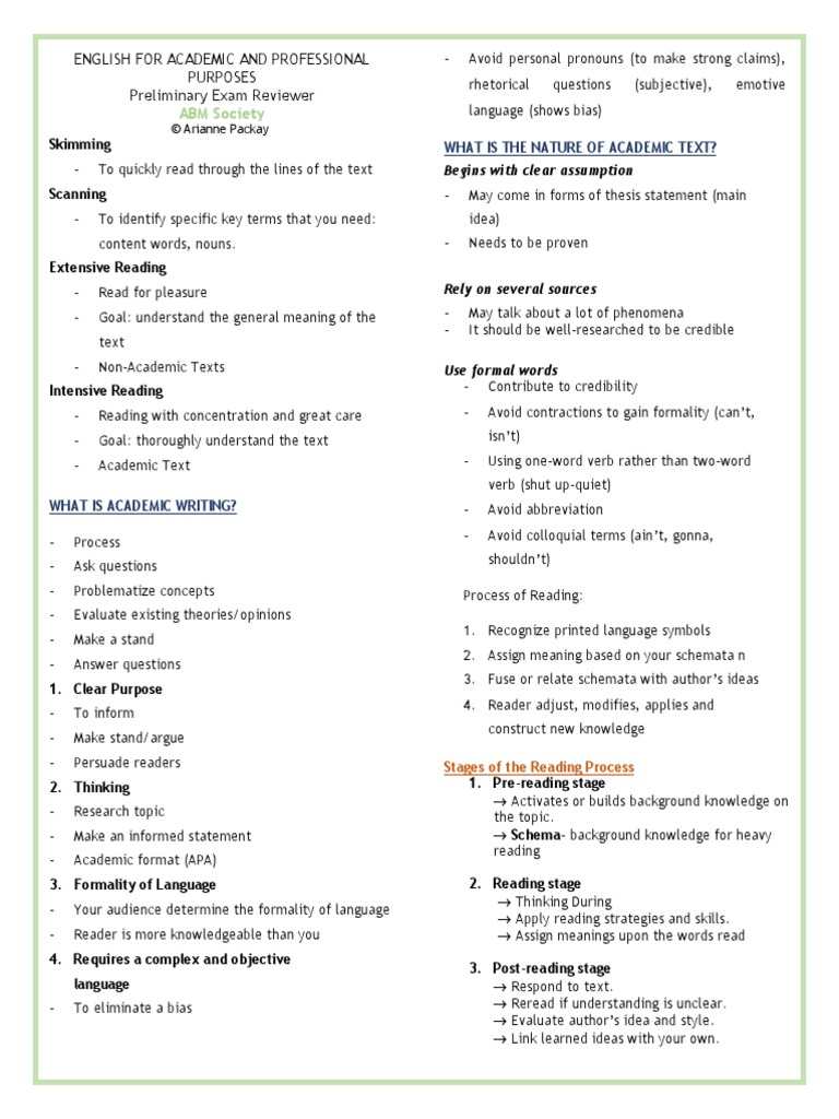 ABM Society: English For Academic and Professional Purposes Preliminary ...