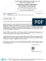 Surat Kepada Perguruan Tinggi Terkait Peserta MSIB Yang Belum Ada Surat Rekomendasi