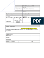 Qualification Module Number and Title: Coursework