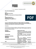 Notificación Concepto de Comité Técnico de Patrimonio Del 1 de Noviembre de 2021