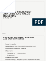 Financial Statement Analysis and Value Investing: Xinjie Ma