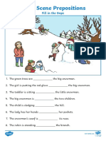 Snow Scene Prepositions: Fill in The Gaps