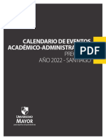 Calendario eventos académicos 2022 UM Santiago