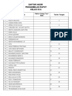 Daftar Hadir Pengambilan Raport