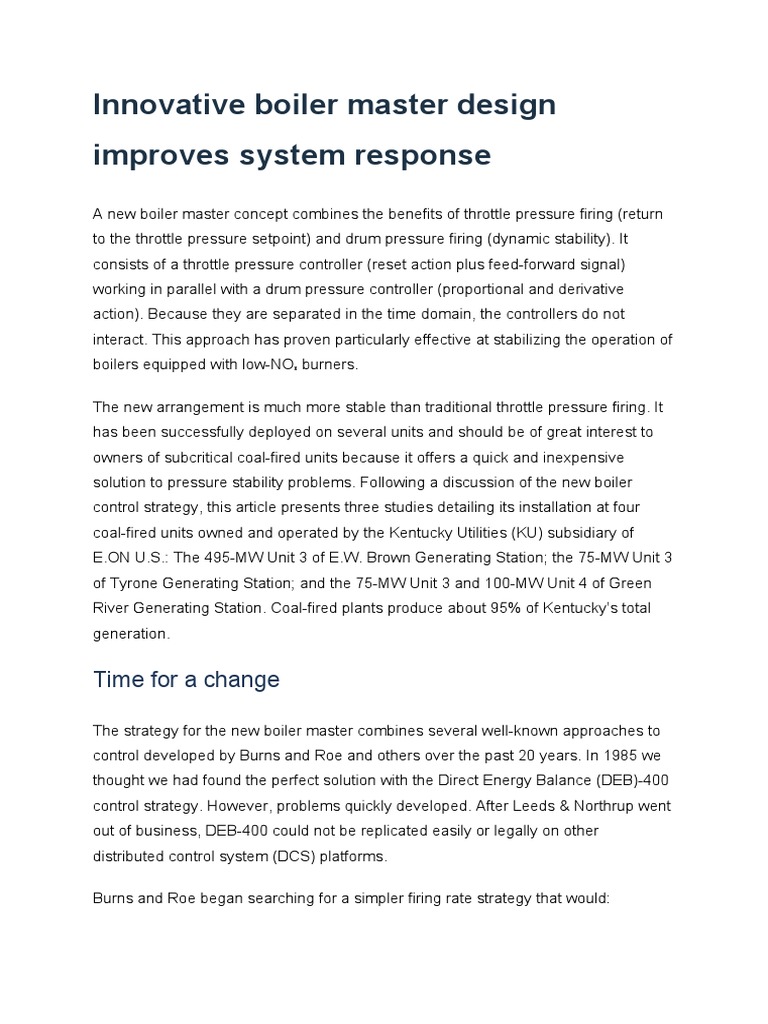 Boiler Control From Power Magazines Input | PDF | Boiler | N Ox