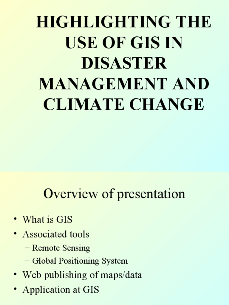 GIS in Disaster Management & Climate Change | PDF | Geographic ...