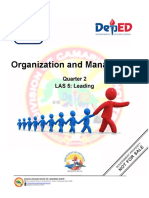 Organization and Management: Quarter 2 LAS 5: Leading