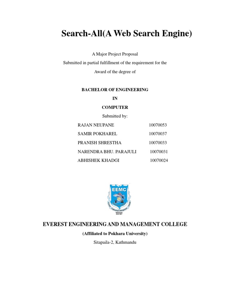 Major Project PROPOSAL-BACHELOR OF ENGINEERING | PDF | Software Testing ...