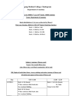 CMC 63rd Batch Class Routine for Thorax Card