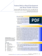 The Effect of Preterm Birth On Renal Development and Renal Health Outcome