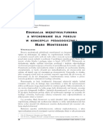 Edukacja Międzykulturowa MM A Wychowanie Dla Pokoju W Koncepcji Pedagogicznej