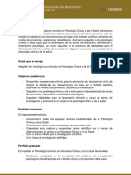 Maestría en Psicología Con Mención en Psicología Clínica y de La Salud