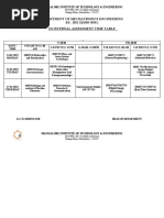 Department of Mechatronics Engineering Iii Internal Assessment Time Table