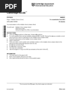 Cambridge IGCSE: PHYSICS 0625/01