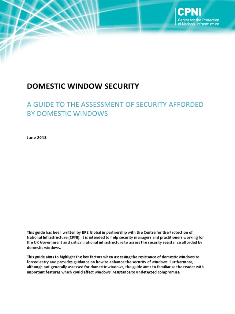 Domestic Window Security Assessment Guide | PDF | Window | Glasses