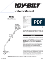 Troybuilt tb22 String Trim Manual