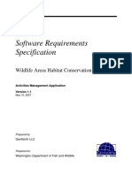 Software Requirements Specification: Wildlife Areas Habitat Conservation Plan