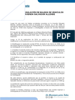 REGULACIÓN PESOS VEHÍCULOS AV SALVADOR ALLENDE