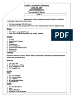 English Language & Literature Code No. 184 Class IX (2021-22) Term Wise Syllabus Term - I