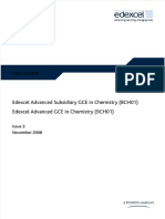 Chemistry: Edexcel Advanced Subsidiary GCE in Chemistry (8CH01) Edexcel Advanced GCE in Chemistry (9CH01)