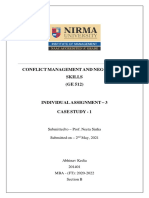 Conflict Management and Negotiation Skills (GE 512) : Submitted To - Prof. Neeta Sinha Submitted On - 2 May, 2021
