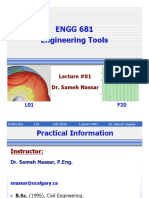 ENGG 681 Engineering Tools: Lecture #01 Dr. Sameh Nassar