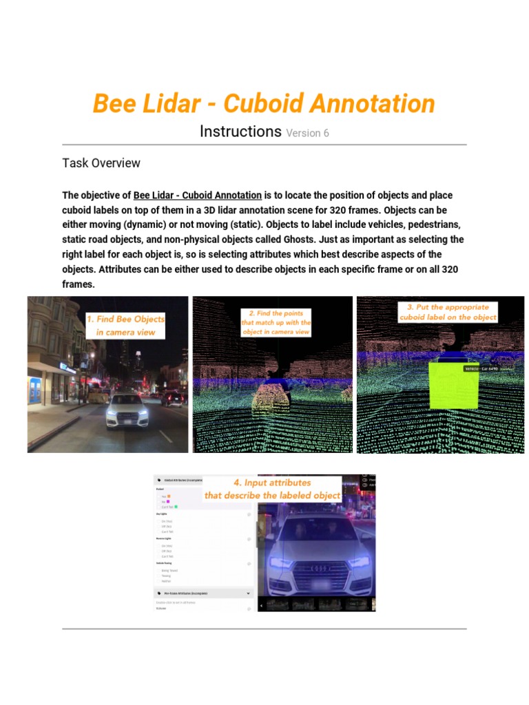 Bee Lidar Cuboid Annotation Guide | PDF | Truck | Trailer (Vehicle)