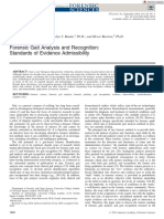 Forensic Gait Analysis and Recognition: Standards of Evidence Admissibility