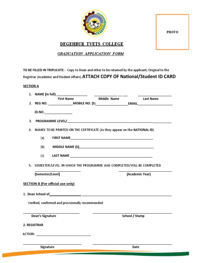 Degehbur TVET College Graduation Form | PDF | Career & Growth | Computers