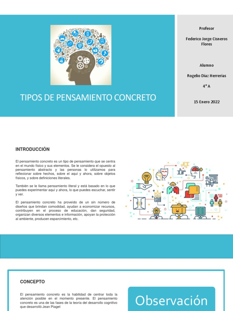 Tipos de Pensamiento Concreto | PDF | Pensamiento | Mente