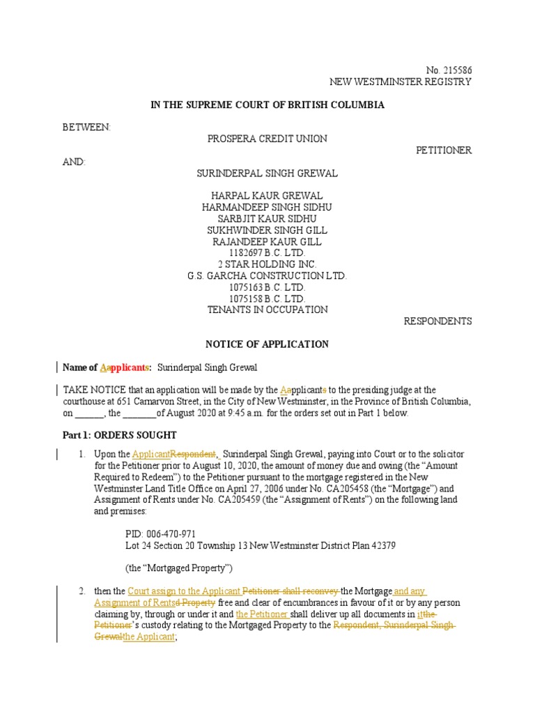 Competing Claims over Mortgaged Property in Foreclosure Application for Redemption and