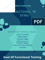 Software Engineering: Functional Te Sting