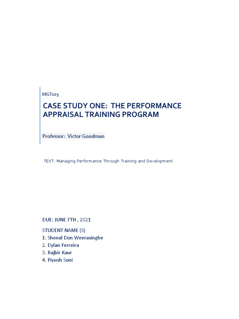 Template - The Performance Appraisal Training Program1 | PDF | Employee ...