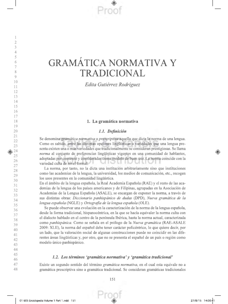 Gramática Normativa y Tradicional | PDF