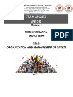 Team Sports (PE 04) : Title: Organization and Management of Sports