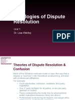 Typologies of Dispute Resolution: Unit 1 Dr. Lisa Webley
