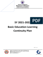 SY 2021-2022 Basic Education Learning Continuity Plan