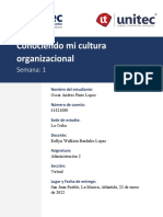 Cultura Organizacional Tarea 1 Admon