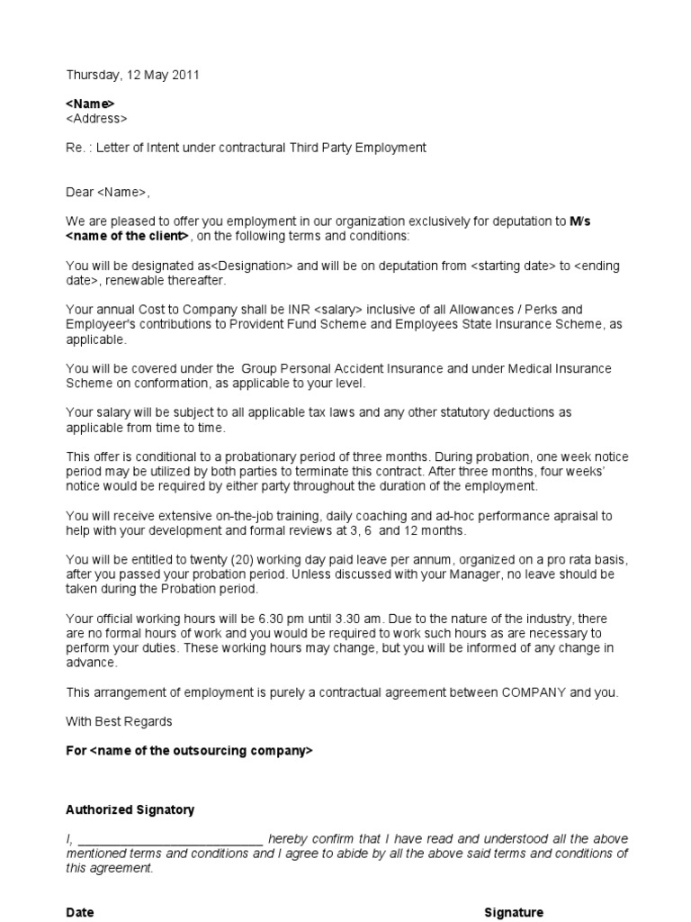 LOI Format | PDF