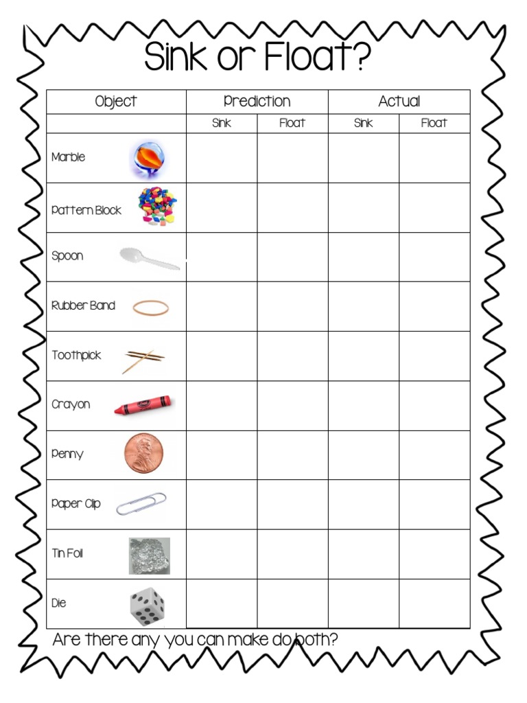 Sink or Float? Object Prediction Actual PDF