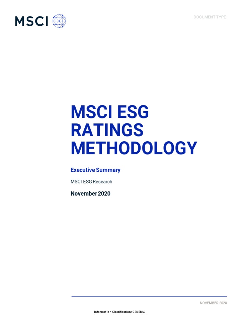 Msci Esg Ratings Methodology: Executive Summary | PDF | Risk | Governance
