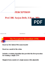 Perceptron Prof. Dr. Sarjon Defit, S.Kom, MSC: January 23, 2022 Neural Networks 1