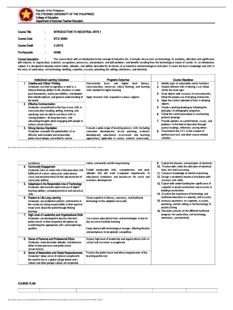 Introduction To Industrial Arts Part 1 PDF PDF Educational