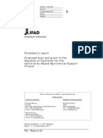 President's Report Proposed Loan and Grant To The Republic of Tajikistan For The Community-Based Agricultural Support Project