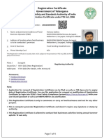 Registration Certificate Government of Telangana
